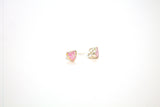SS Created Opal Pink Heart Studs