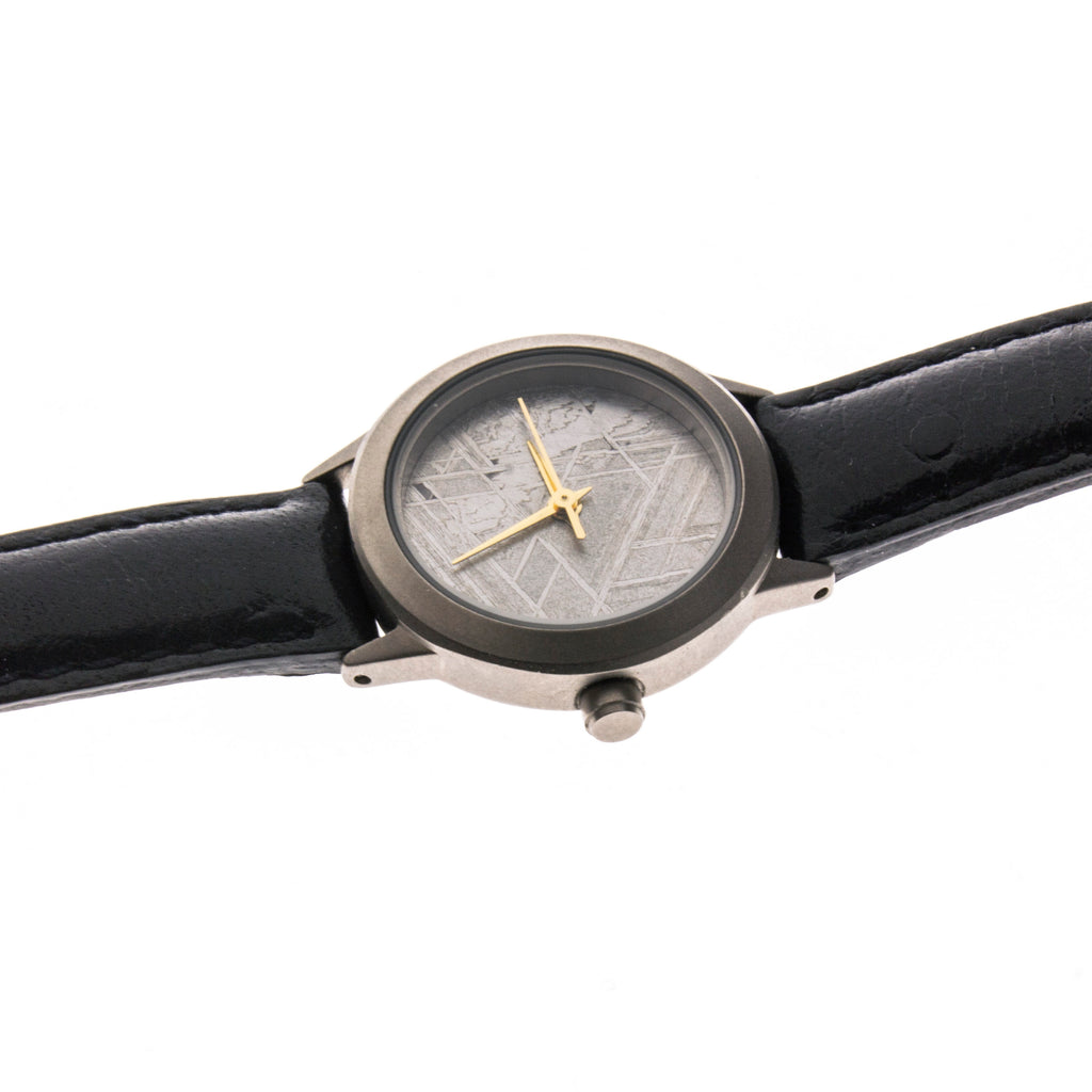 Meteorite Black Leather Women's Watch