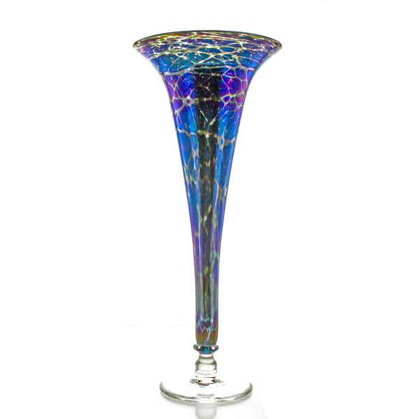 Art Glass Spider Trumpet Vase