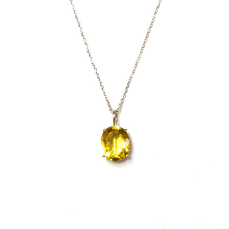 SS Created Citrine Rectangle Necklace