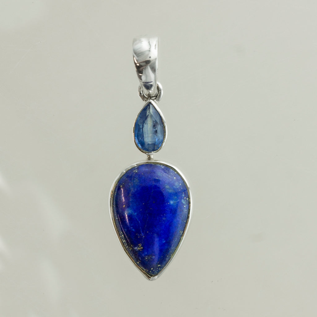 SS Lapis & Kyanite Pears Pendant