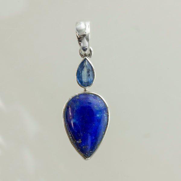 SS Lapis & Kyanite Pears Pendant