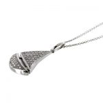 Sterling Silver Pave Sailboat Necklace