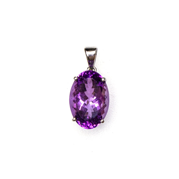 SS Faceted Amethyst Pendant
