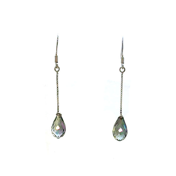 SS Mystic Topaz Teardrop Biolette Dangle Earrings