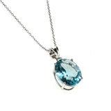 Sterling Silver Created Aquamarine Necklace