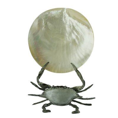 Mother Of Pearl Pewter Crab Plate