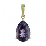 14K Yellow Gold Amethyst 7mm x 10mm Pear Pendant