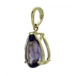 14K Yellow Gold Amethyst 7mm x 10mm Pear Pendant