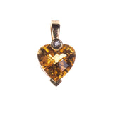 14K Citrine Heart Pendant
