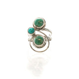 SS 3 Turquoise Swirl Ring (Size 6)