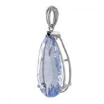 Sterling Silver Blue Quartz 15mm x 27mm Pear Pendant