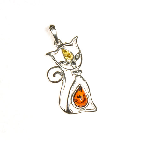 SS Amber Cat Pendant