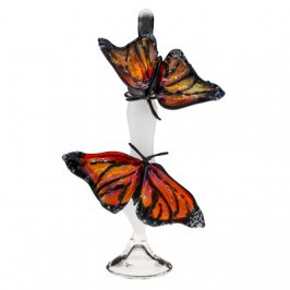 Art Glass Perfume Bottle Monarchs by Loy Allen