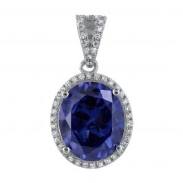 Nickel Plated Tanzanite Chip Necklace