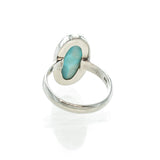 SS Larimar Oval Bezel Ring (Size 9)