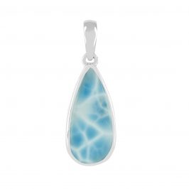 Sterling Silver Larimar Pear Pendant