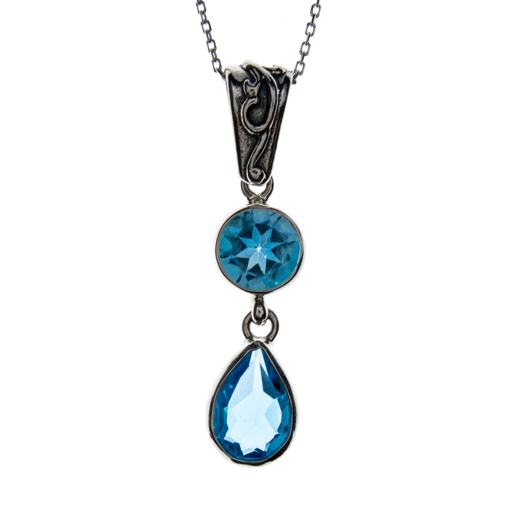 Sterling Silver Blue Topaz Necklace
