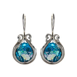 Sterling Silver Roman Glass Earrings