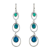 Sterling Silver Created Opal Earrings