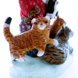 Carved Santa with Kittens