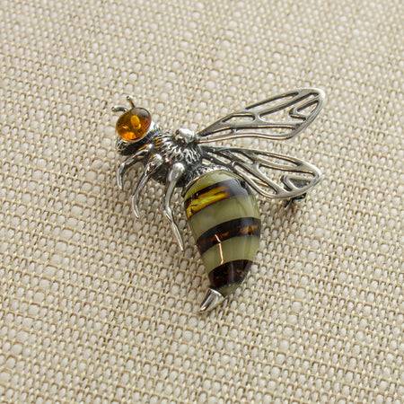 SS Amber Spider Pendant