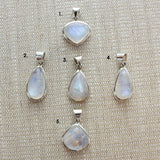 SS Extra Small Indian Rainbow Moonstone Pendants