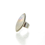 SS Rainbow Moonstone Marquis Ring (Size 8)