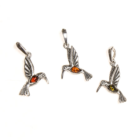 SS Amber Owl Pendants