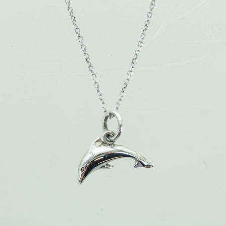 SS Created Opal Two Dolphins Pendant