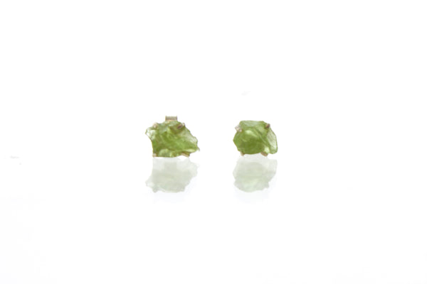 SS Peridot Rough Nugget Studs