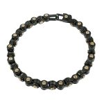 Stainless Steel Black Screw Link Men's Bracelet