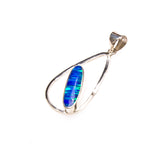 SS Created Opal Pear Pendant