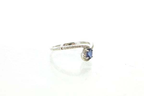 14KW Sapphire and Diamond Waves Ring
