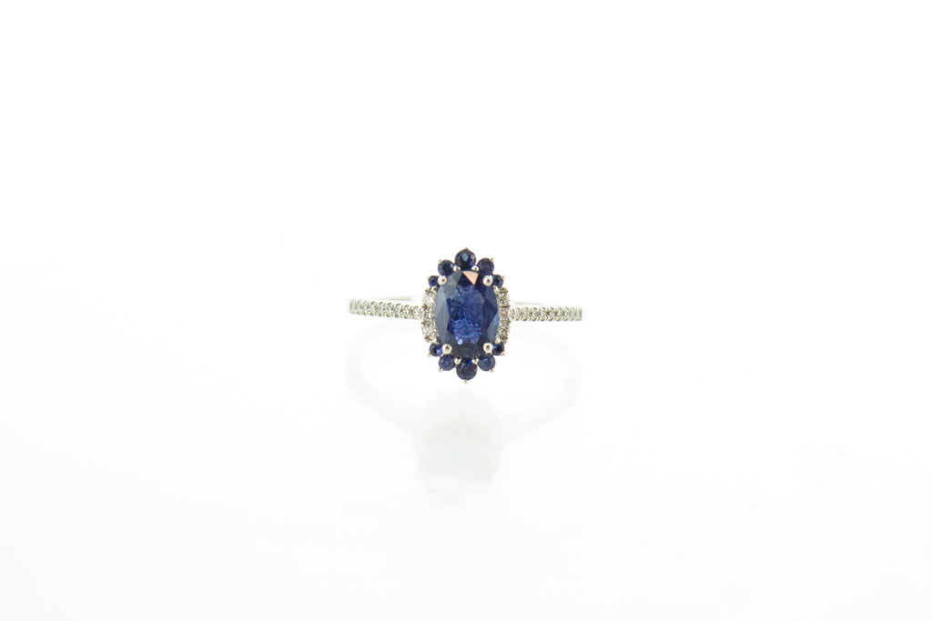14KW Sapphire Oval Ring
