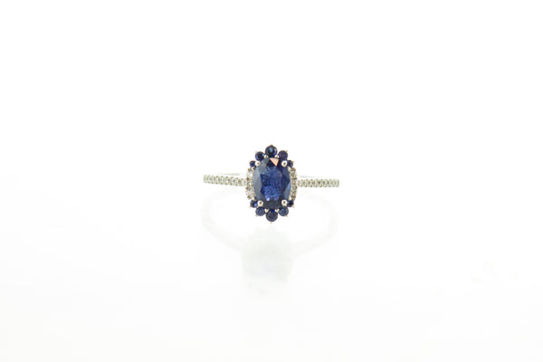 14KW Sapphire Oval Ring