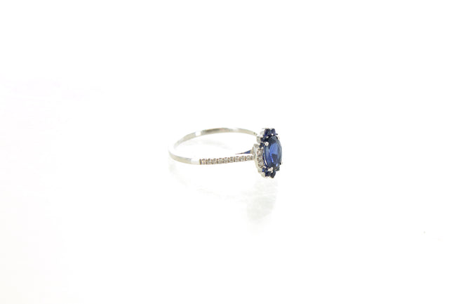 14KW Sapphire Oval Ring