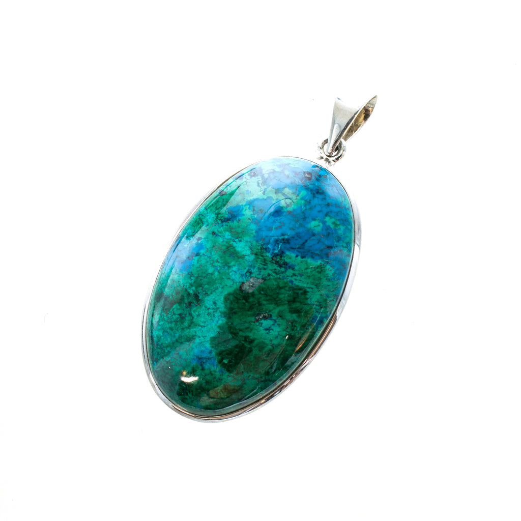 SS South American Chrysocolla Bezel Pendant