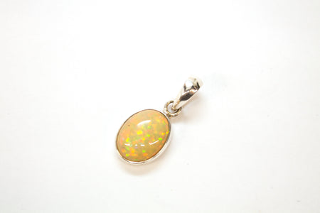 SS Created Opal Pink Circle Studs