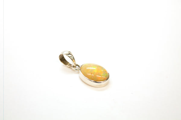 SS Ethiopian Opal Bezel Pendant