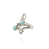 SS Larimar, Blue Topaz & Moonstone Swirl Ring
