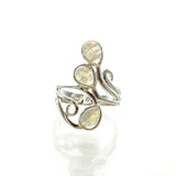 SS Swirl Rainbow Moonstone Wrap Ring (Sizes 6, 7, 8)