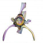 Art Glass Angelfish Purple, Green and Gold