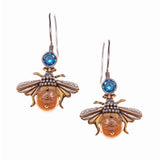 Sterling Silver Gold Filled Fossilized Walrus Ivory Bee Earrings