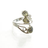 SS 3 Labradorite Swirl Ring