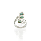 SS Swirl Larimar Wrap Ring