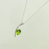 14KW Peridot and Diamond Necklace