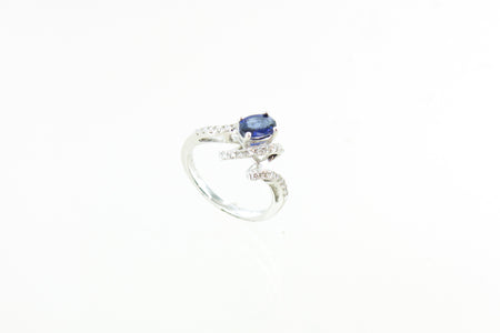 14KW Sapphire and Diamond Ring Size 7
