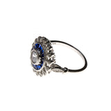 SS Sapphire & CZ Flower Ring
