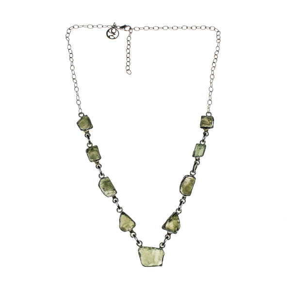 Sterling Silver Moldavite Nugget Necklace